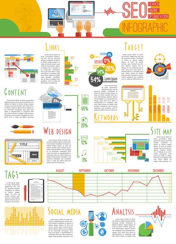 Seo infograhic report poster  vector