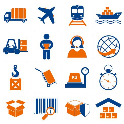 Logistic icons set vector