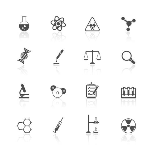 Conjunto de iconos de química vector