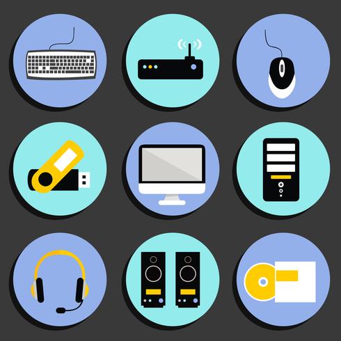 Conjunto de iconos de computadora de negocios vector