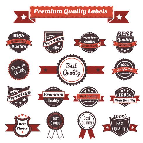 Premium quality labels and badges collection vector