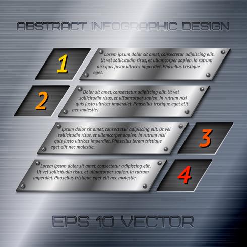 Opciones de infografías abstractas de metal. vector