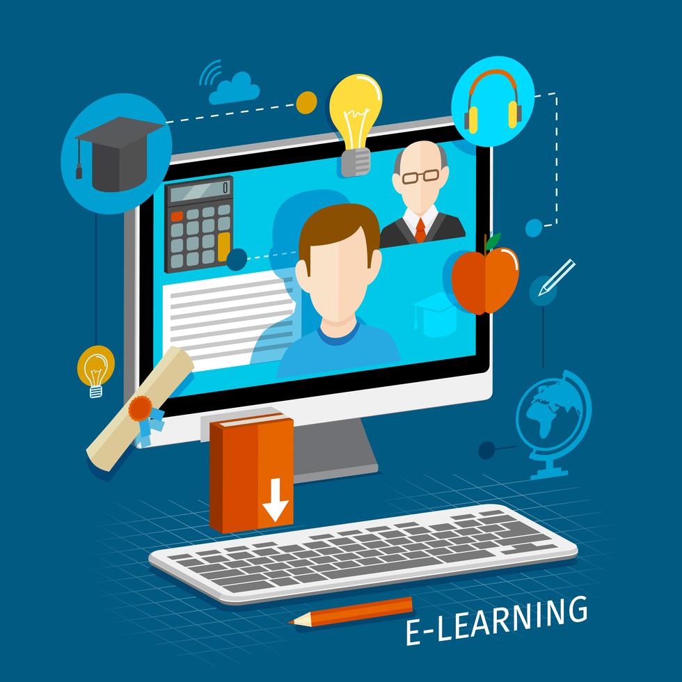 E-learning flat poster 459575 Vector Art at Vecteezy
