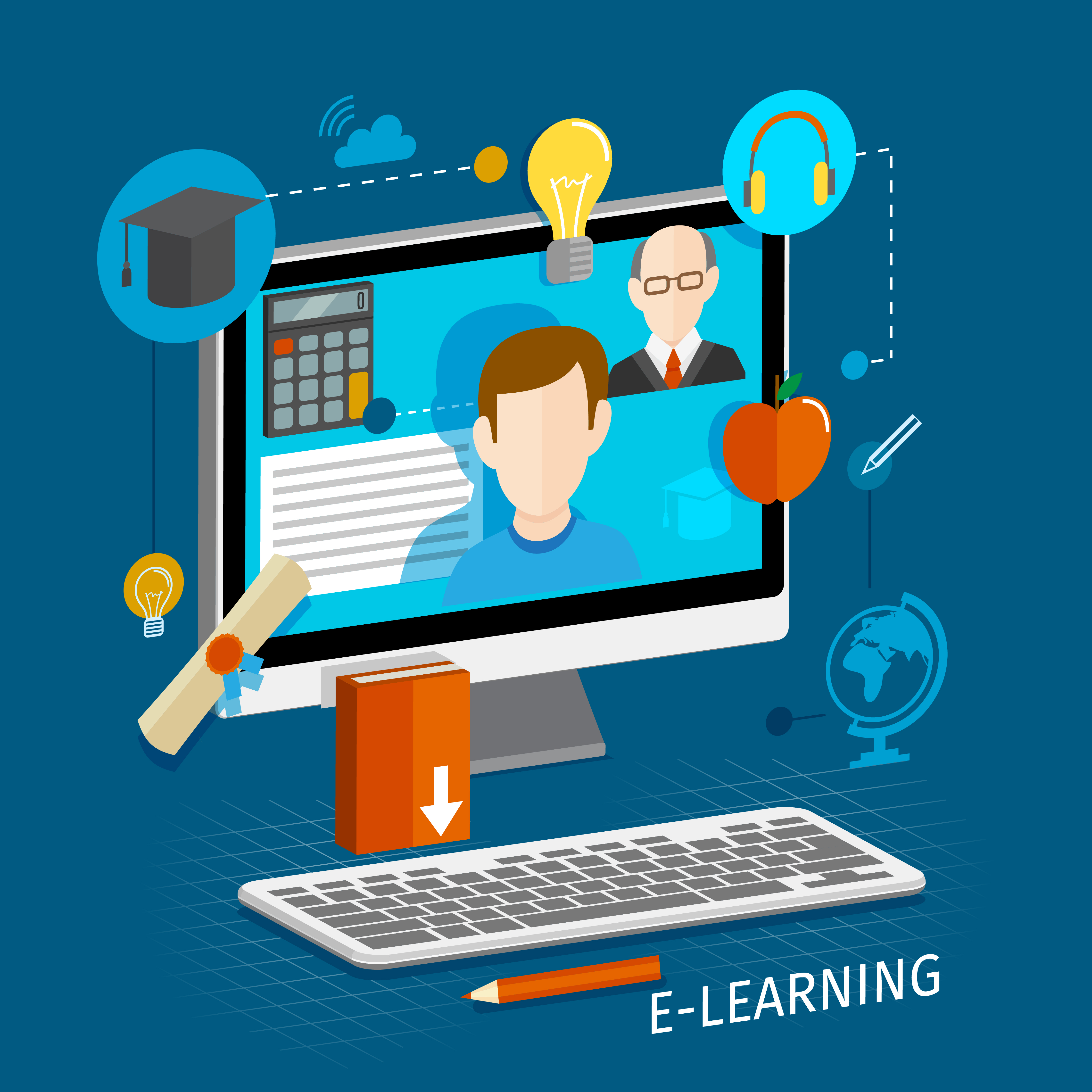 E-learning flat poster 459575 Vector Art at Vecteezy