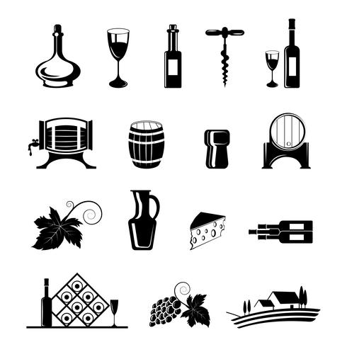 Wine Icons Set vector