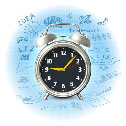 Alarm clock business strategy vector