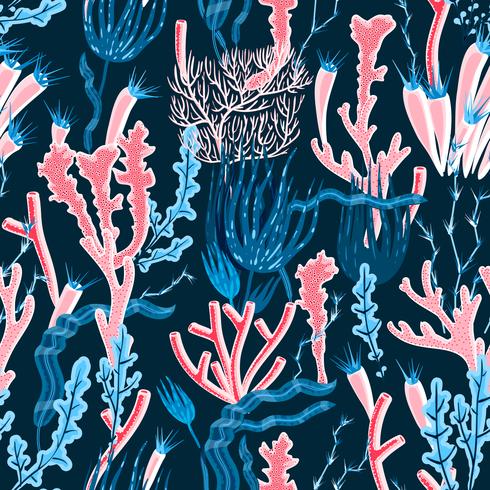 Coral Seamless Pattern vector