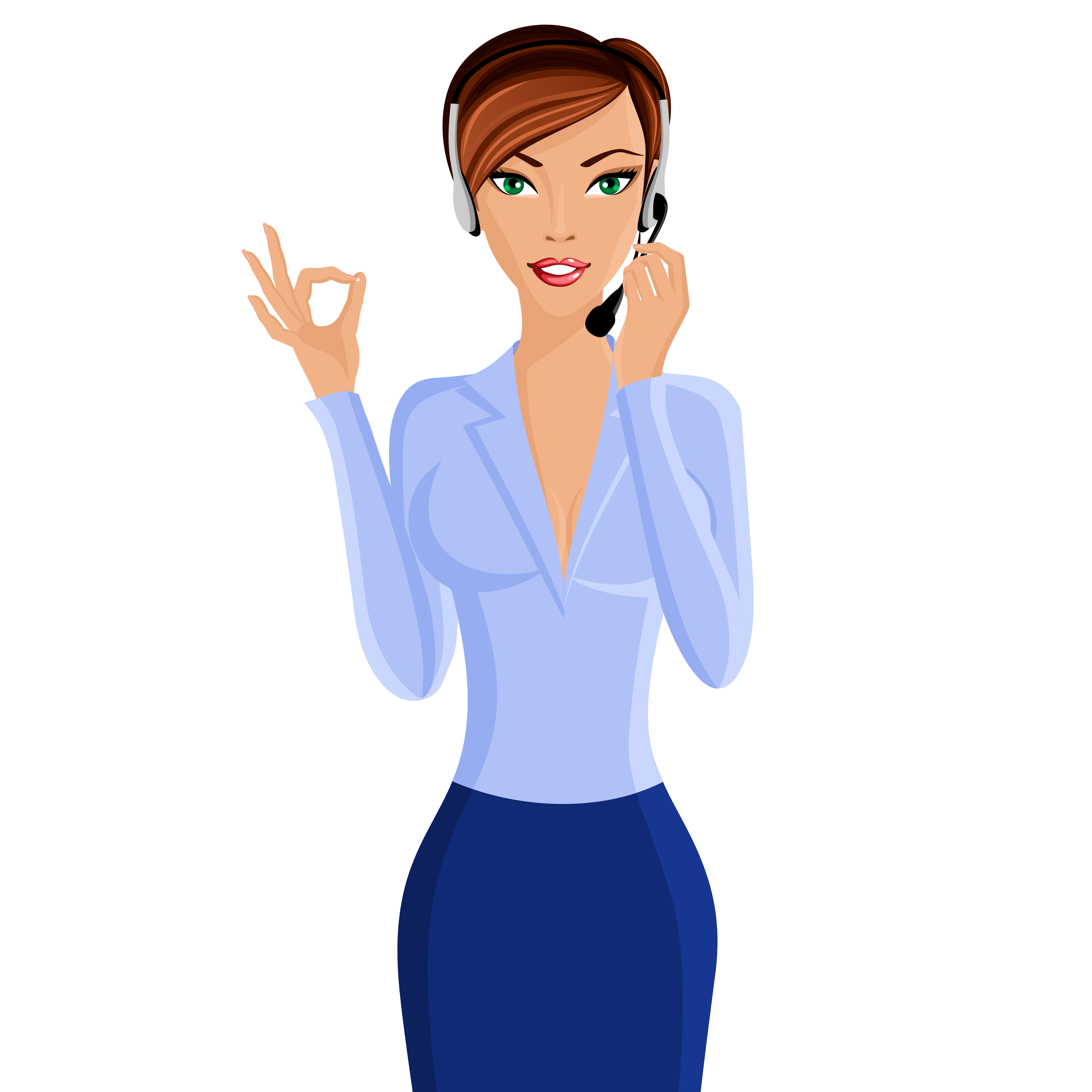 Young woman call center operator 459636 Vector Art at Vecteezy