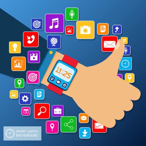 Smart watch background vector