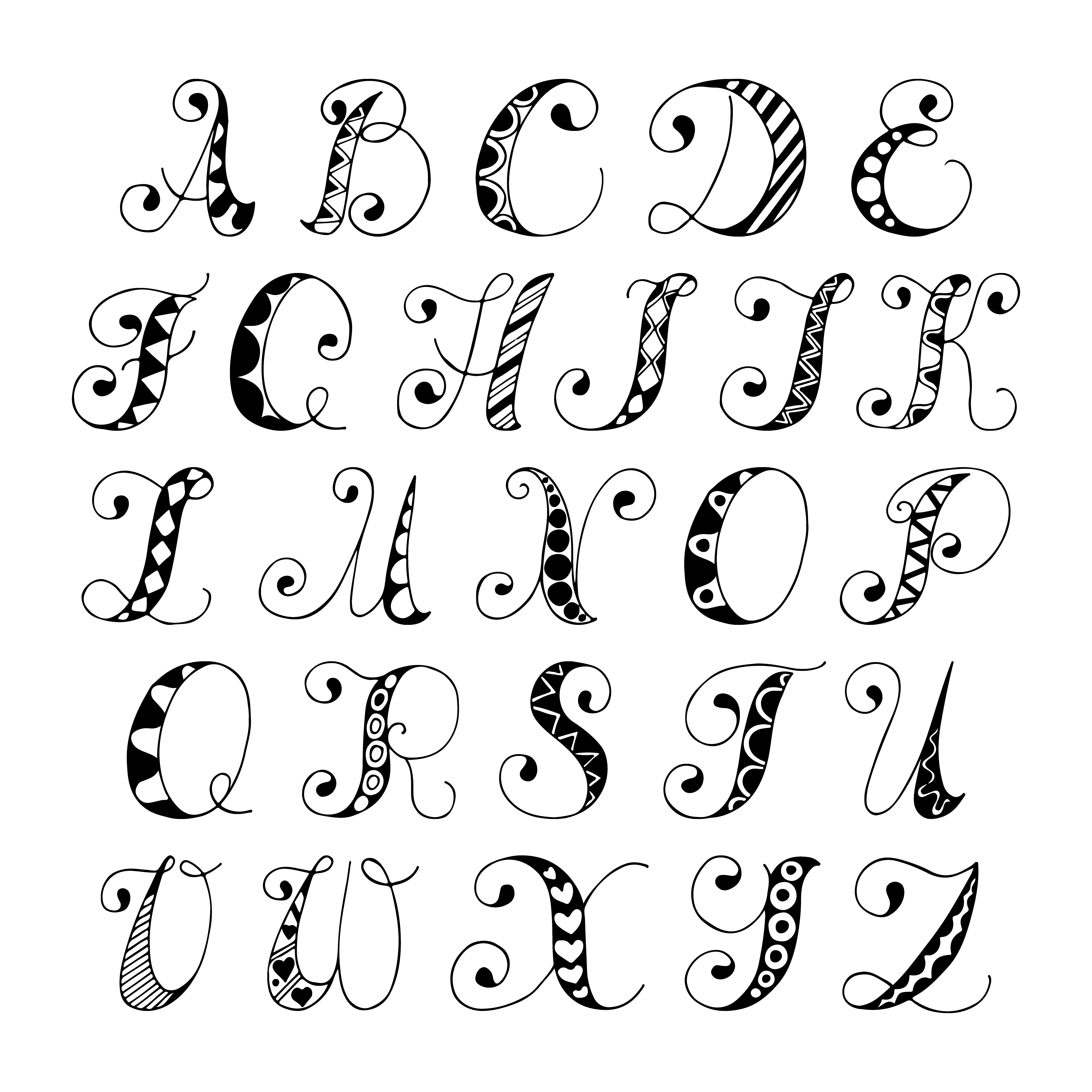 Sketch alphabet font 459646 Vector Art at Vecteezy