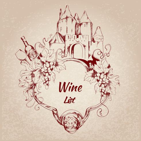 Wine list label vector