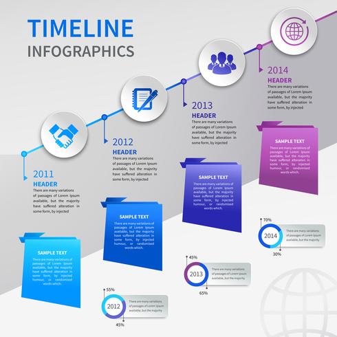 Paper timeline infographics vector