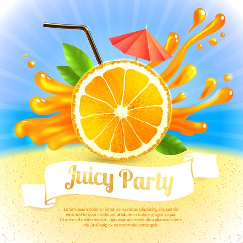 Orange juice party vector