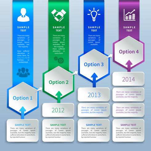 Paper infographics options vector