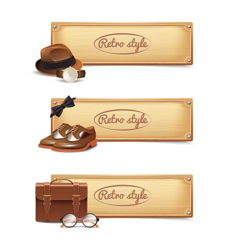 Gentleman Banner Set vector