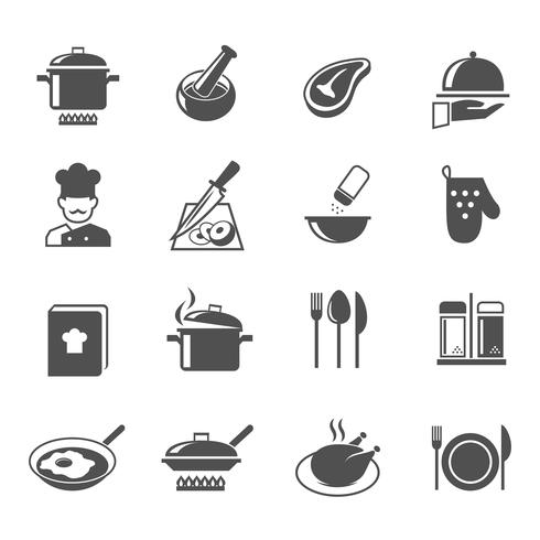 Conjunto de iconos de cocina vector