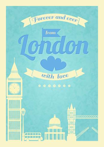Love London vintage retro poster vector