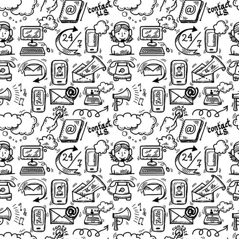 Contact us icons sketch vector