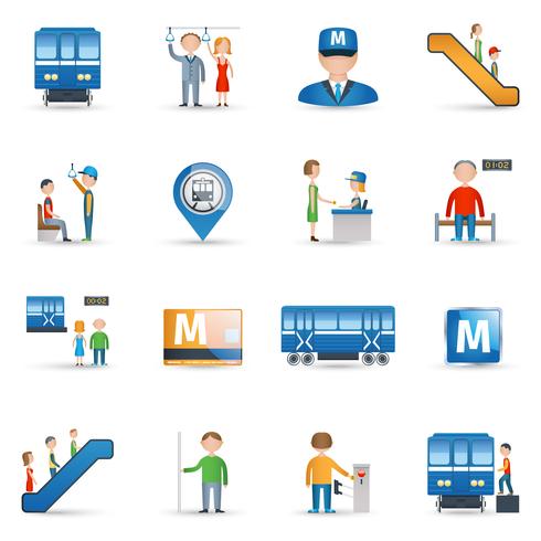 Subway Icons Set vector