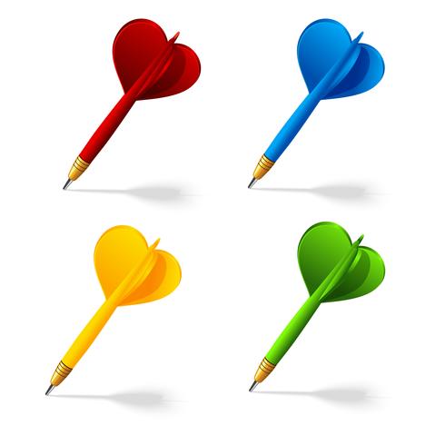 Collection of darts icons vector