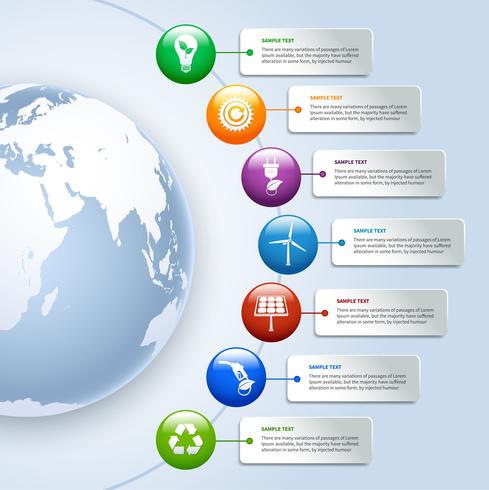 Green energy infographics vector