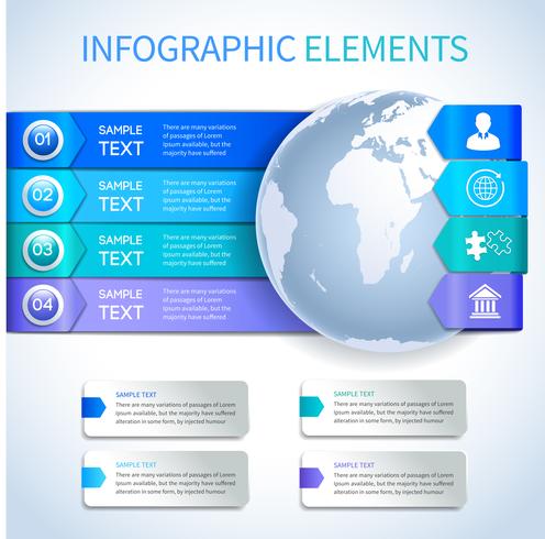 Resumen elementos de infografías de negocios de papel vector
