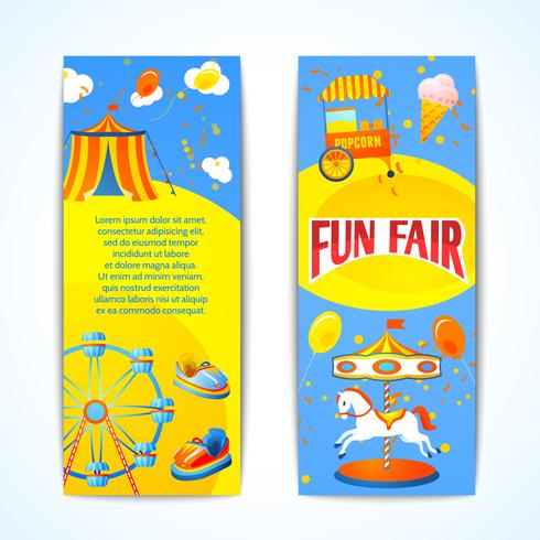 Carnival banners vertical vector