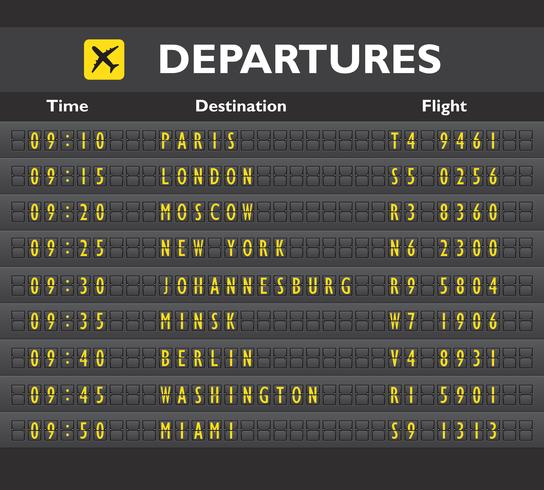 Airport board print vector
