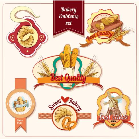 Bakery emblems set vector