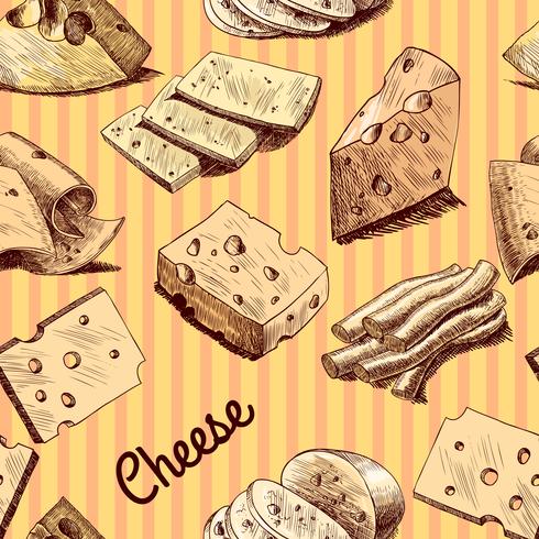 Cheese sketch seamless wallpaper vector