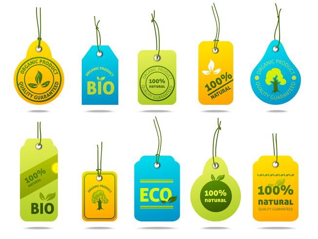 Ecology Cardboard Labels vector