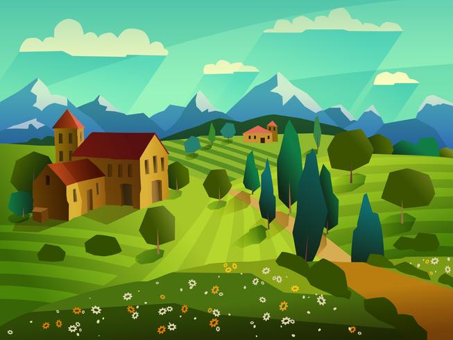 Fondo de paisaje de verano vector