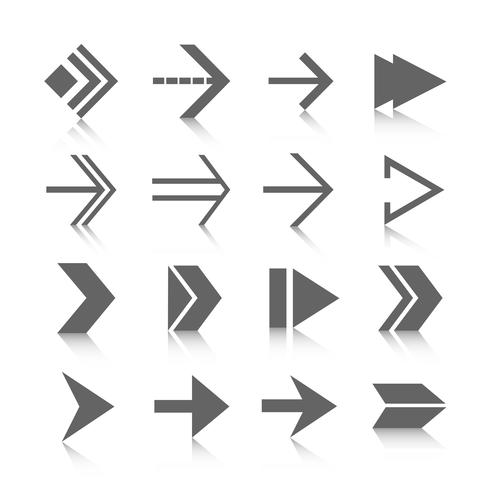 Arrow symbols icons set vector