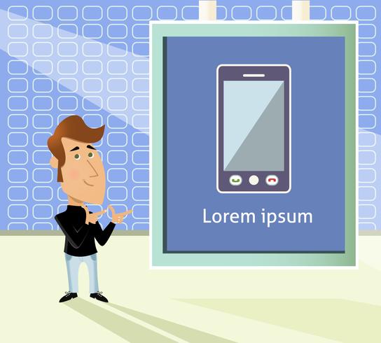 Smartphone presentation cartoon vector