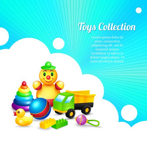 Kids toys composition vector