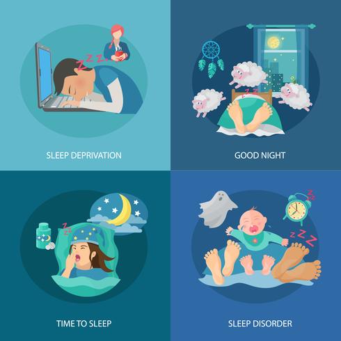 Sleep Time Flat vector