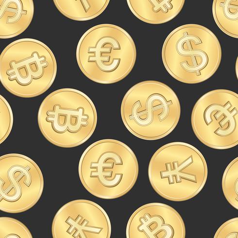 Seamless money payment coins pattern vector