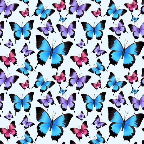 Butterflies seamless pattern vector