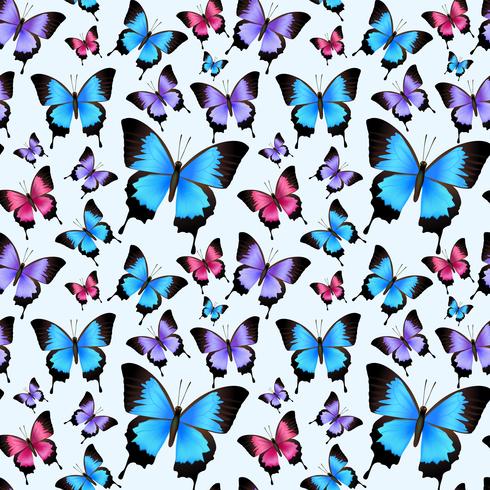 Butterflies seamless pattern vector