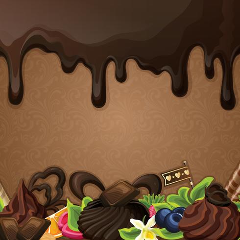 Fondo de dulces de chocolate negro vector