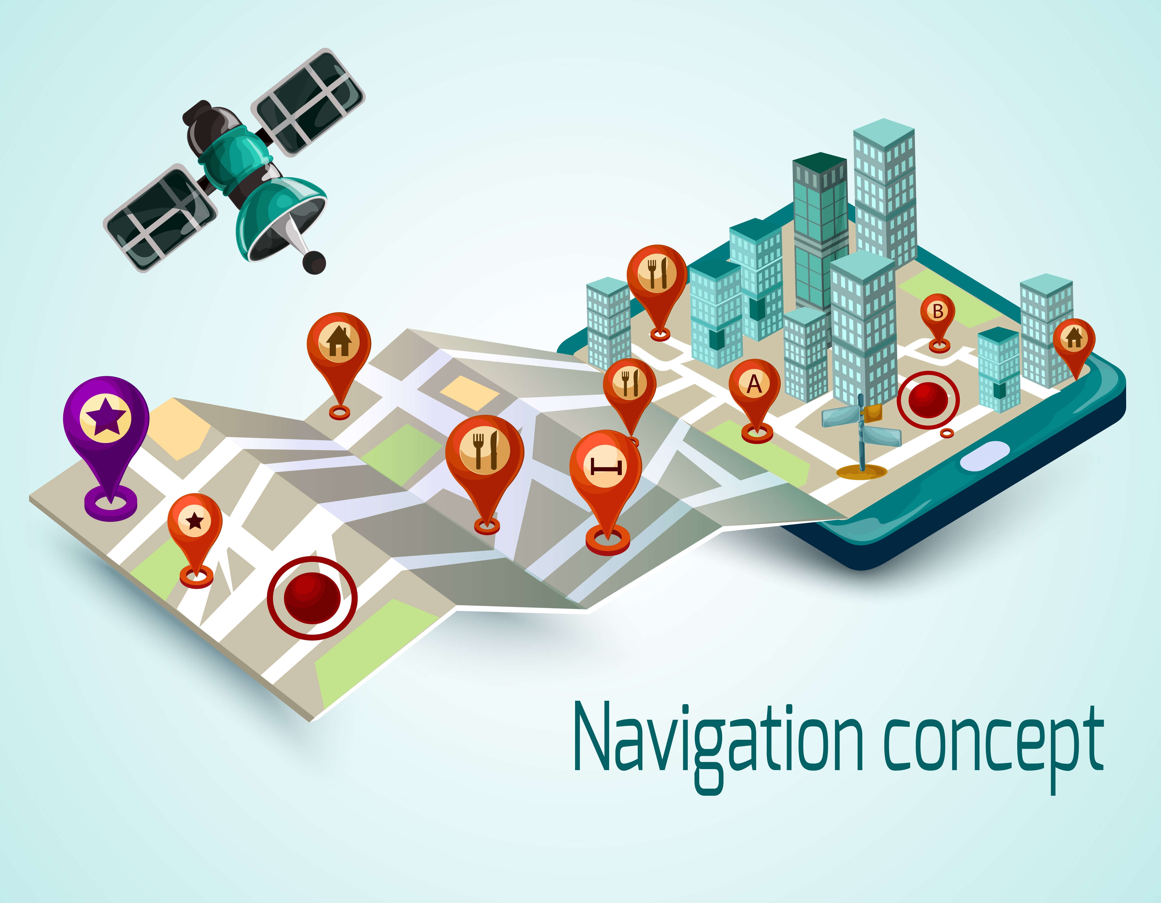 Mobile Navigation Concept 459879 Vector Art at Vecteezy