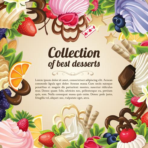 Sweets dessert frame vector