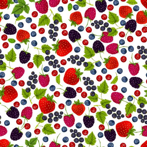 Fresh berries seamless pattern vector