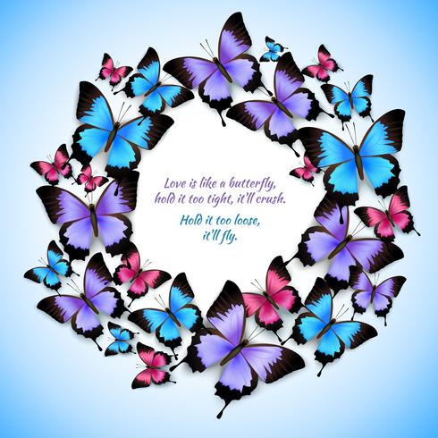 Download Colorful butterflies circle frame pattern 459911 ...