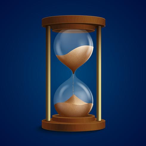 Retro hourglass clock background vector