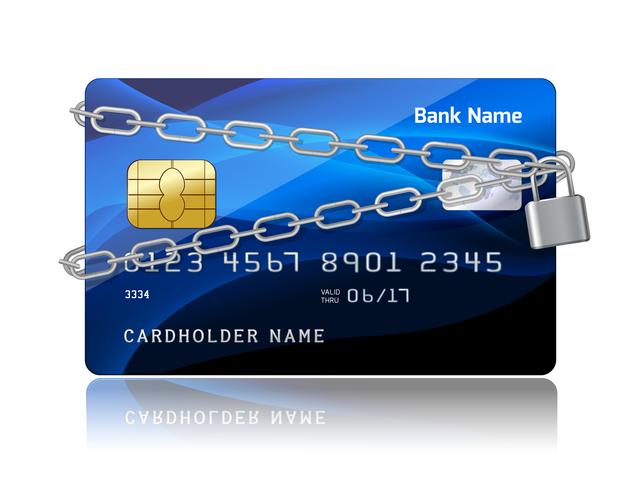 Payment security of credit card with chip vector