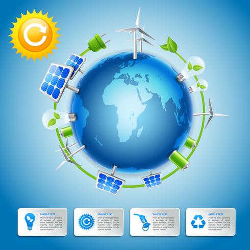 Green energy and power concept vector