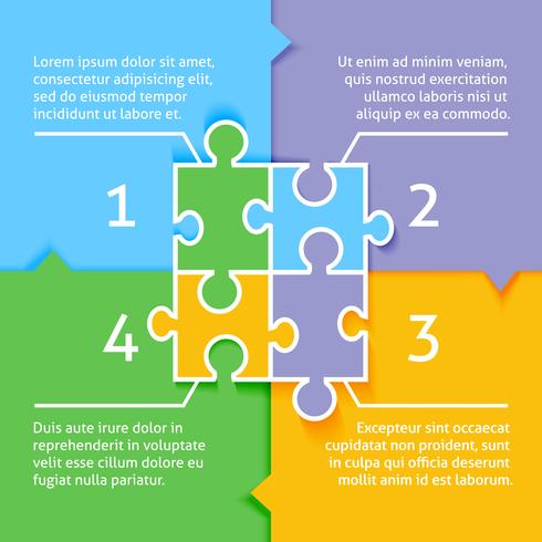 Puzzle infografía de fondo vector