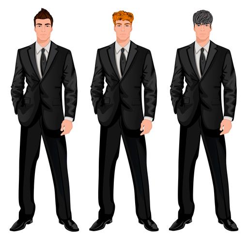 Business man set vector