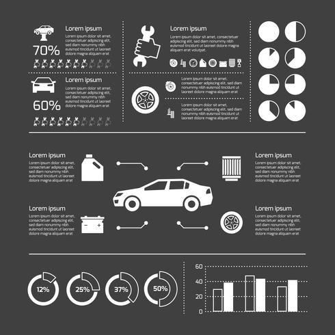 Infografía auto servicio vector